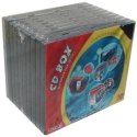 Box na 1 szt. CD/ DVD, przezroczysty, czarny tray, Logo, 10,4 mm, 10-pack