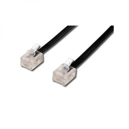 Kabel telefoniczny 4-żyłowy, RJ11 M - RJ11 M, 15 m, czarny, do ADSL modem economy