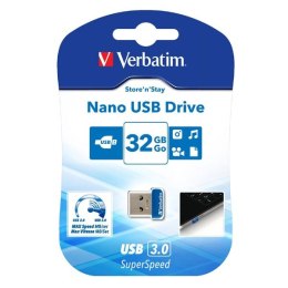 Verbatim USB pendrive  USB 3.0, 32GB, Nano, Store N Stay, niebieski, 98710, USB A