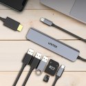 Unitek Hub USB-C aluminium 7w1