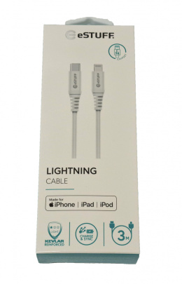 eSTUFF USB-C Lightning Cable MFI 3m White