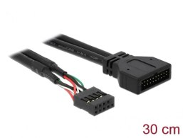 KABEL USB PIN HEADER(M) 19 PIN->USB PIN HEADER(F) 9 PIN 2.0 30CM CZARNY DELOCK