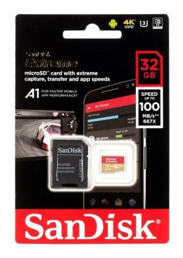 Karta pamięci SanDisk Extreme microSDHC 32GB 100/60 MB/s V30 A1 U3 4K (SDSQXAF-032G-GN6MA)