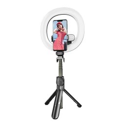 Selfie stick/statyw Puluz z podwójnym oświetleniem LED