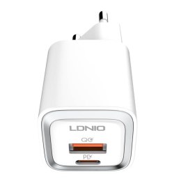 Ładowarka sieciowa LDNIO A2318C USB, USB-C 20W + Kabel Lightning
