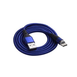 Akyga kabel USB-A na USB-C magnetyczny ver. 2.0 1m niebieski oplot