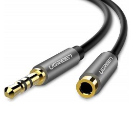 Przedłużacz audio AUX UGREEN kabel jack 3,5 mm, 3m (szary)