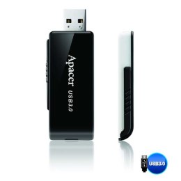 Apacer USB pendrive USB 3.0, 16GB, AH350, czarny, AP16GAH350B-1, USB A, z wysuwanym złączem