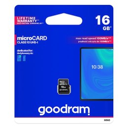 Goodram Karta pamięci Micro Secure Digital Card, 16GB, micro SDHC, M1A0-0160R12, UHS I U1 (Class 10)