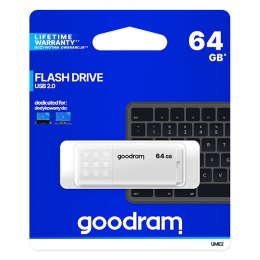Goodram USB pendrive USB 2.0, 64GB, UME2, biały, UME2-0640W0R11, USB A, z osłoną