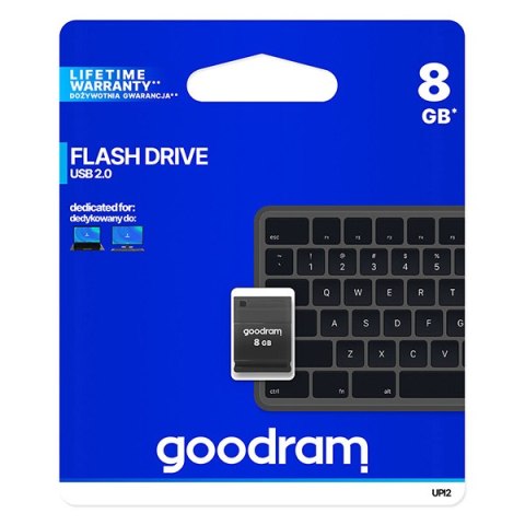 Goodram USB pendrive USB 2.0, 8GB, UPI2, czarny, UPI2-0080K0R11, USB A, z osłoną
