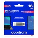 Goodram USB pendrive USB 3.0, 16GB, ODA3, srebrny, ODA3-0160S0R11, USB A / USB C, z obrotową osłoną