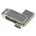 Goodram USB pendrive USB 3.0, 16GB, ODA3, srebrny, ODA3-0160S0R11, USB A / USB C, z obrotową osłoną