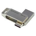 Goodram USB pendrive USB 3.0, 64GB, ODA3, srebrny, ODA3-0640S0R11, USB A / USB C, z obrotową osłoną