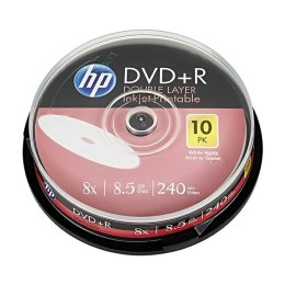 HP DVD+R DL, Double Layer Inkjet Printable, DRE00060WIP-3, 8.5GB, 8x, cake box, 10-pack, 12cm, do archiwizacji danych