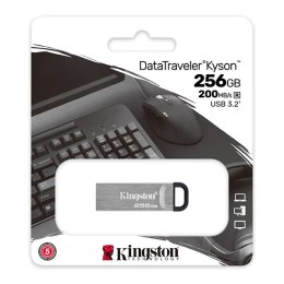 Kingston USB pendrive USB 3.0, 256GB, DataTraveler(R) Kyson, srebrny, DTKN/256GB, USB A, z oczkiem na brelok