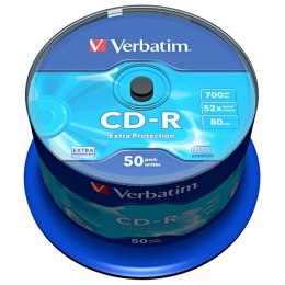 Verbatim CD-R, 43351, Extra Protection, 50-pack, 700MB, 52x, 80min., 12cm, bez możliwości nadruku, spindle, do archiwizacji dany