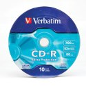 Verbatim CD-R, 43725, Extra Protection, 10-pack, 700MB, 52x, 80min., 12cm, bez możliwości nadruku, wrap, do archiwizacji danych
