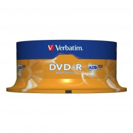 Verbatim DVD-R, Matt Silver, 43522, 4.7GB, 16x, cake box, 25-pack, bez możliwości nadruku, 12cm, do archiwizacji danych