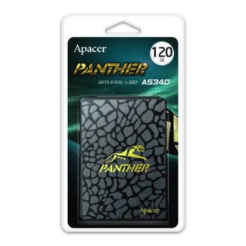 Dysk SSD wewnętrzny Apacer 2.5", SATA III, 120GB, GB, AS340, AP120GAS340G-1, 550 MB/s-R, 500 MB/s-W,Panther
