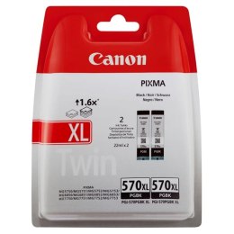 Canon oryginalny ink / tusz PGI 570PGBK XL Twin Pack, black, blistr z ochroną, 22ml, 0318C007, 2-pack Canon Pixma MG7750,7751,77