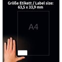 Avery Zweckform etykiety 63.5mm x 33.9mm, A4, białe, 24 etykiety, bardzo trwałe, pakowany po 20 szt., L4773-20, do drukarek lase