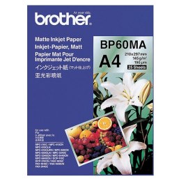 Brother Matte Inkjet Paper, foto papier, matowy, biały, A4, 145 g/m2, 25 szt., BP60MA, atrament