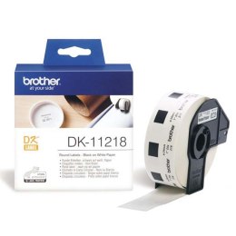 Brother etykiety papierowe 24mm, biała, 1000 szt., DK11218, do drukarek typu QL