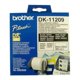 Brother etykiety papierowe 29mm x 62mm, biała, 800 szt., DK11209, do drukarek typu QL