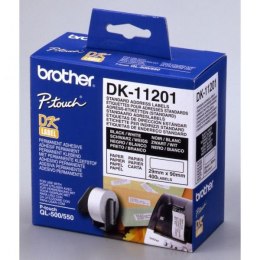 Brother etykiety papierowe 29mm x 90mm, biała, 400 szt., DK11201, do drukarek typu QL