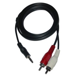 Audio Kabel Jack (3,5mm) M - 2x CINCH M, 1.5m, czarna