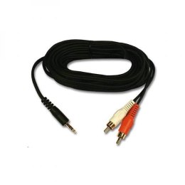 Audio Kabel Jack (3,5mm) M - 2x CINCH M, 10m, czarna