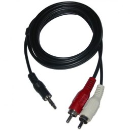 Audio Kabel Jack (3,5mm) M - 2x CINCH M, 3m, czarny