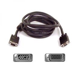 Przedłużacz do kabli video SVGA (D-sub) M - SVGA (D-sub) F, 15m, chroniony, czarny