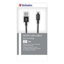 Verbatim USB kabel (2.0), USB A M - 1m, reversible, czarny, box, 48863