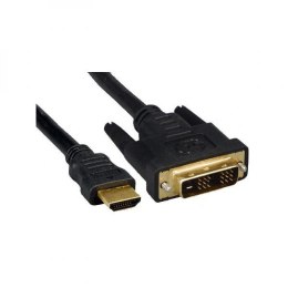 Video Kabel DVI (18+1) M - HDMI M, 2m, pozłacane złącza, czarny