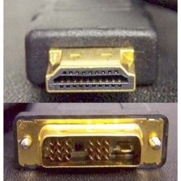 Video Kabel DVI (18+1) M - HDMI M, 3m, pozłacane złącza, czarny, Logo blistr