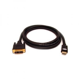 Video Kabel DVI (18+1) M - HDMI M, 3m, pozłacane złącza, czarny