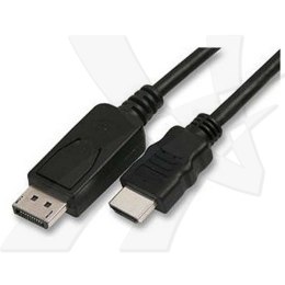 Video Kabel DisplayPort M - HDMI M, 5m, czarny