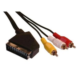 Video Kabel SCART M - 3x CINCH M, 3m, czarna