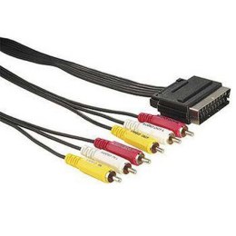 Video Kabel SCART M - 6x CINCH M, 1.5m, czarny