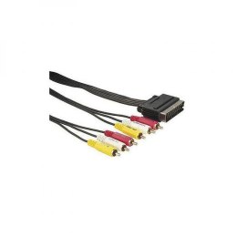 Video Kabel SCART M - 6x CINCH M, 5m, czarny