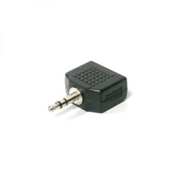 Audio rozgałęziacz, Jack (3,5mm) M - 2x Jack (3.5mm) F, stereo, czarna, Logo