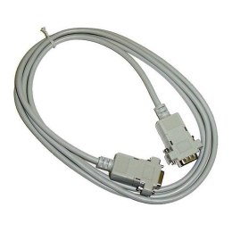 Kabel do transmisji danych szeregowy RS-232, DB9 samec - DB9 samice, 2 m, przedłużacz, szary, Logo blistr