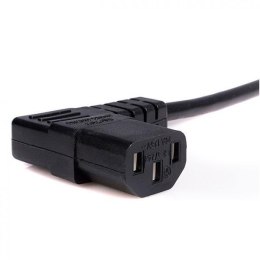 Kabel sieciowy 230V zasilacz, CEE7 (widelec) - C13, 2m, VDE approved, czarny, Logo, łamany