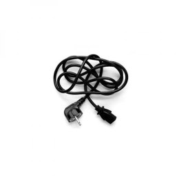 Kabel sieciowy 230V zasilacz, CEE7 (widelec) - C13, 3m, VDE approved, czarny, Logo