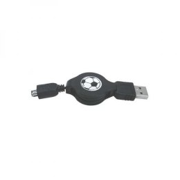 Logo USB kabel (1.1), USB A M - 4-pin M, 0.7m, nawijany, czarny, HIROSE