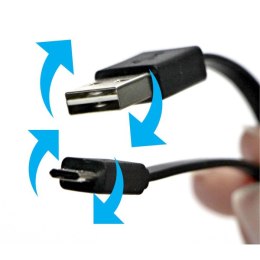 Logo USB kabel (2.0), 1m, reversible, czarny, blistr