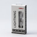 Logo USB kabel (2.0), Apple Lightning M, 2m, MFi certifikat, 5V/3A, biały, box, oplot nylonowy, aluminiowa osłona złącza