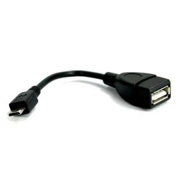 Logo USB kabel (2.0), USB A F, 0.15m, OTG, czarny